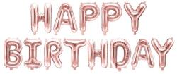 Party Deco Фолиев Надпис "Happy Birthday", Розово Злато, 340х35см (FB6M-019R)