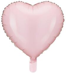 Party Deco Светлорозов фолиев балон рамка във форма на сърце - 35 см (fb9p-081j)