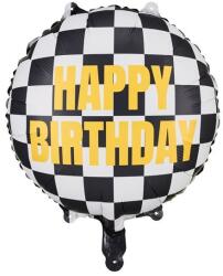 Party Deco Фолиев Балон в Черно и Бяло с Надпис "Happy Birthday (FB220)