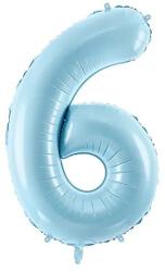 Party Deco Фолиев Балон Цифра, Светло Синьо, 86см - 6 (fb1p-6-001j)