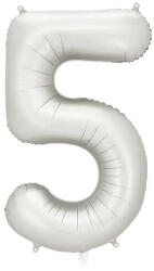 Party Deco Матиран Фолиев Балон Цифри Сребро 86 см - 5 (fb1s-5-018)