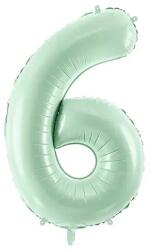 Party Deco Фолиев Балон Цифра, Светло Зелено - 72 см - 6 (fb230g-6-012)