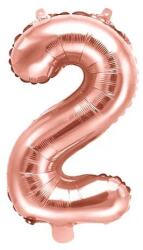 Party Deco Фолиев Балон Цифра, Розово Злато, 35см - 2 (fb10m-2-019r)