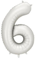 Party Deco Матиран Фолиев Балон Цифри Сребро 86 см - 6 (fb1s-6-018)