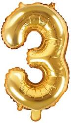 Party Deco Фолиев Балон Цифра, Златно, 35см - 3 (fb10m-3-019)