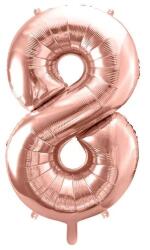 Party Deco Фолиев Балон Цифра, Розово Злато - 86см - 8 (fb1m-8-019r)