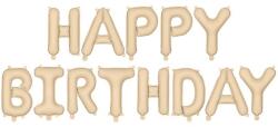Party Deco Фолиев Балон Надпис "Happy Birthday" бежов (FB6T-013)