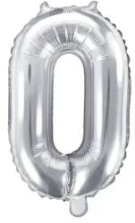 Party Deco Фолиев Балон Цифра, Сребърно - 35см - 0 (fb10m-0-018)
