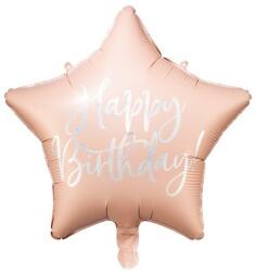 Party Deco Фолиев Балон "Happy Birthday", 40 см, Светло Розов (FB93-081PJ)
