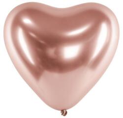 Party Deco Латексови Балони Хром, Сърце, Розово Злато, 30см (chb2-019r-50)
