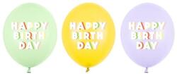 Party Deco Балони Happy Birthday - Пастелен Микс (1 Пакет / 3 Бр. ) (SB14P-350-000)