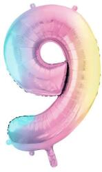Party Deco Фолиев Балон Цифри Пастелна Дъга 86 см - 9 (fb1m-9-000p)