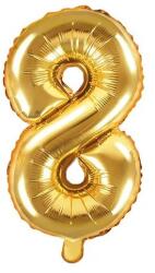 Party Deco Фолиев Балон Цифра, Златно, 35см - 8 (fb10m-8-019)