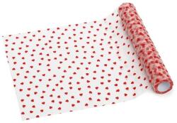 Party Deco Тюл за маса със сърца - 36 см × 9 м - Червен (bd3-007)