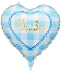Party Deco Фолиен балон сърце „Baby - Син (FB347)