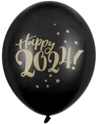 Party Deco Латексови Балони "Happy 2024! ", Черни, 30 см (SB14P-200-2024)