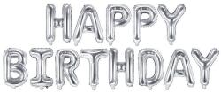 Party Deco Фолиев Надпис "Happy Birthday'', Сребро, 340х35см (FB6M-018)
