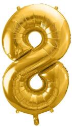 Party Deco Фолиев Балон Цифра, Злато - 86см - 8 (fb1m-8-019)