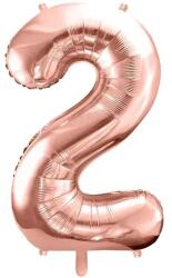 Party Deco Фолиев Балон Цифра, Розово Злато - 86см - 2 (fb1m-2-019r)