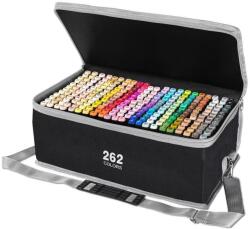 Flippy Set 262 Markere, Flippy, Dublu Capat, Subtire 1mm si Gros 6 mm, Geanta Depozitare, Corp Alb, Multicolor (163863)