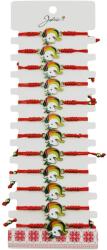 Jolie Martisor Bratara pentru Dama si Copii, Jolie, Model Unicorn Magic cu Curcubeu, Set 12 bucati, Pandantiv Emailat, Snur Reglabil, Rosu/Multicolor (128012)