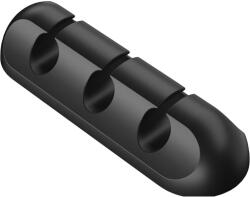 Flippy Organizator Cabluri, Flippy, Cable Clips, Fixare Dublu Adeziv, Silicon, 3 Sloturi, Negru (123484)