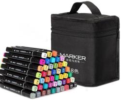 Flippy Set 40 Markere, Flippy, pe Baza de Alcool, Dublu Capat, Subtire 1mm si Gros 6 mm, Geanta Depozitare, 15 cm, Multicolor (161529)