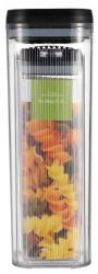 Flippy Cutii de Depozitare Alimente, Flippy, Set din 2 Cutii de Tip Container de 1.9 si 3.7 l, Recipiente pentru Cereale in Bucatarie, Transparente cu Capac Negru (134617)