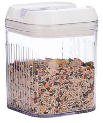 Flippy Cutie de Depozitare Alimente, Flippy, Cutie pentru Bucatarie, Cutie pentru Condimente, din PET ABS Silicon, 12.5 x 12.5 x 16.5 cm, 461 g, 1.3L, Transparent Alb (134586)