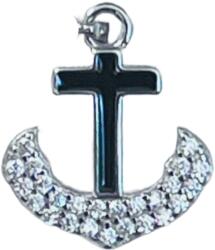 Flippy Pandantiv, Jolie Silver, Argint 925, Model Cruce Ancora cu pietre, 13 x 13 mm, 1.1 g (116684)