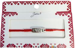 Jolie Martisor tip Bratara cu Pandantiv Metalic, Jolie, cu Snur Textil Rosu Impletit, Model Love, Dimensiune Reglabila, Ambalata Individual (165992)