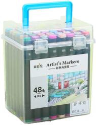 Flippy Set Cutie 48 Markere, Flippy, cu Alcool, Artist Markers, Cutie Plastic cu Maner, Multicolor (129294)
