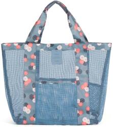 Flippy Geanta de Plaja, Flippy, din Plasa Transparenta, Imprimeu Floral, 43 x 10 x 33 cm, Model pentru Umar, Lungime Inferioara 33 cm, Albastru (131470)
