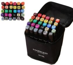 Flippy Set 30 Markere, Flippy, pe Baza de Alcool, Dublu Capat, Subtire 1mm si Gros 6 mm, Geanta Depozitare, 15 cm, Multicolor (161528)