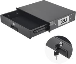 VEVOR 2U szerver rack fiók, teherbírás 22, 68 kg, zárható