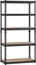Vevor Fém állvány 5 polccal, állítható, 900 kg, 40 cm mély × 81 cm széles × 162, 2 cm magas