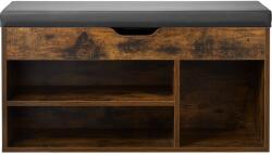 Vevor Előszobai pad 805×305×445 mm, teherbírás 136 kg, 3 szekrény, párna