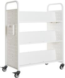VEVOR Könyveskocsi 150 kg, 97×51, 5×122, 5 cm, polccal, 76, 2 mm-es kerekekkel