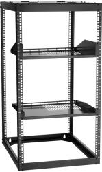 VEVOR Nyitott 20U hálózati rack, 585 mm mélység, 4 oszlopos, fali/padlós rögzítésű