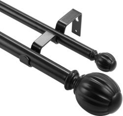 Vevor Dupla függönyrúd 91, 4-182, 9 cm, fekete, Ø 2, 5 cm és Ø 1, 9 cm