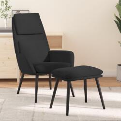 vidaXL Scaun de relaxare cu taburet, negru, textil GartenMobel Dekor (3097774)