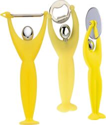 Casa Bugatti Set cadou Gym cu peeler, deschizător și tăietor de pizza, galben, 3 piese (32-7089/AC6U)