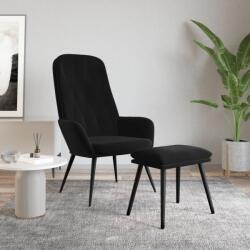 vidaXL Scaun de relaxare cu taburet, negru, catifea GartenMobel Dekor (3097625)