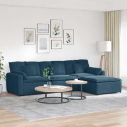 vidaXL Canapea modulara cu taburet si perne, albastru GartenMobel Dekor (3321068) Canapea