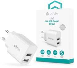DEVIA Lite2 2.4A (5V EU) 2xUSB hálózati töltő adapter - fehér - nextelshop