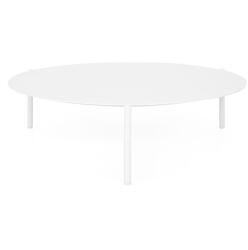  Masuta de cafea pentru gradina AMBIENCE alba, din aluminiu, diamentru 103, h28.5 cm (ATI3004L)