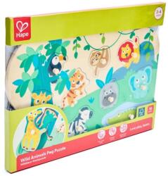 Hape Дървен образователен пъзел Hape - Диви животни, 10 части (H1459) - ozone