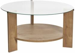  Hanah Home Sapphire Oak Transparent Clara Dohányzóasztal - Sapphire Oak, Transparent