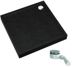 Schedpol Competia New Black Stone cădiță de duș pătrată 90x90 cm negru 3.4631/C/ST (34631CST)
