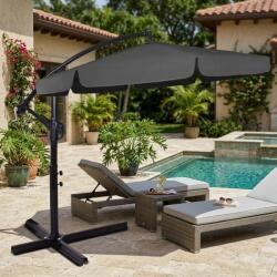 SPRINGOS Umbrela de gradina cu brat lateral banana, cu husa, 300cm, gri (GU0041)